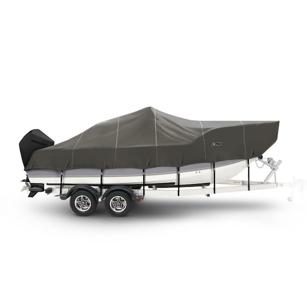 Eevelle Windstorm Boat Cvr V HULL Cntr Cnsl, High Bow Rails up to 24in Inboard 14' 6in L 85in W Charcoal WSVCCR1485-CHL - main